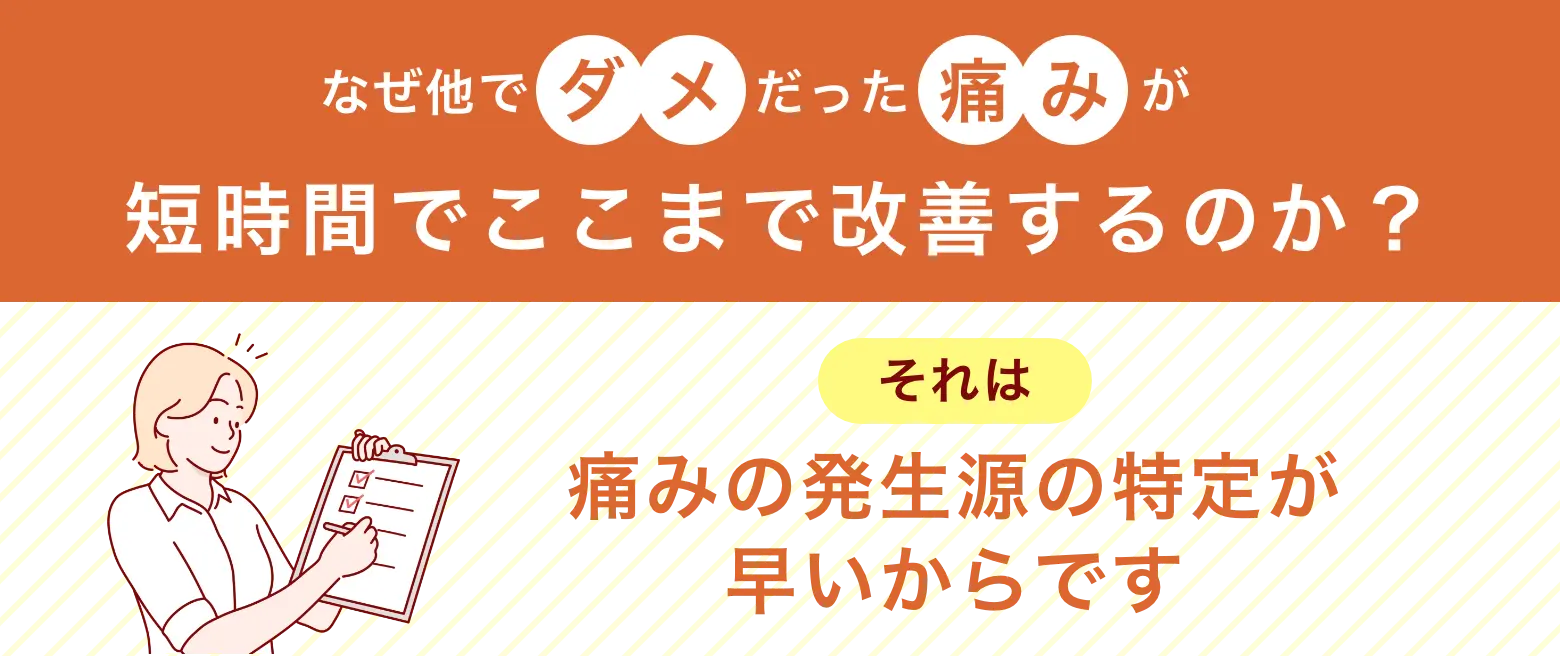 なぜ他でダメだった痛みが短時間でここまで改善するのか?