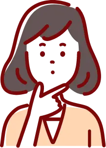 考える女性ポーズのイラスト